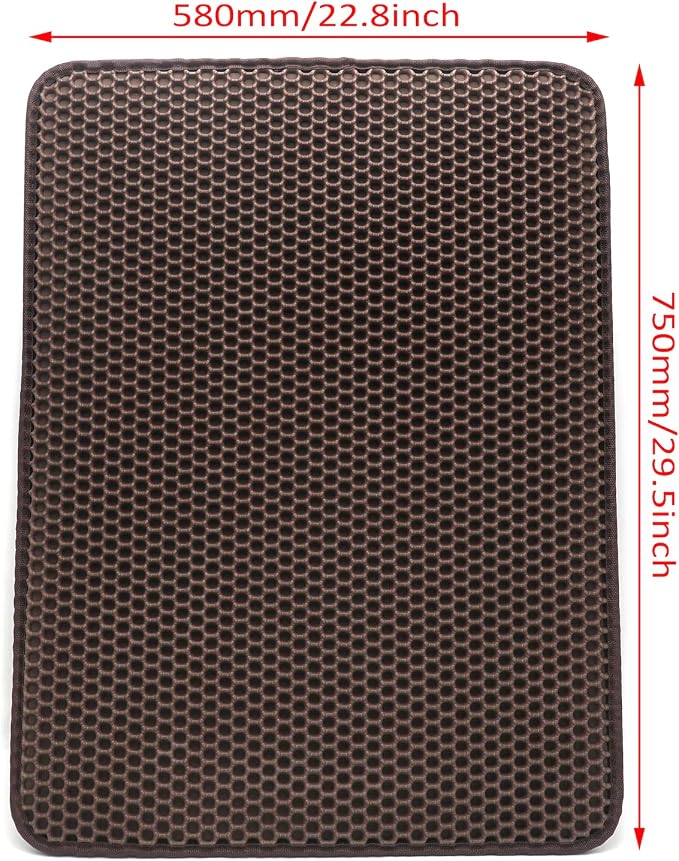 HongK- Pet Supplies Cats Litter & Housebreaking 75X58 Brown Cat litter Mat Double Layer Pad Trapper Folding Pad EVA Foam Rubber