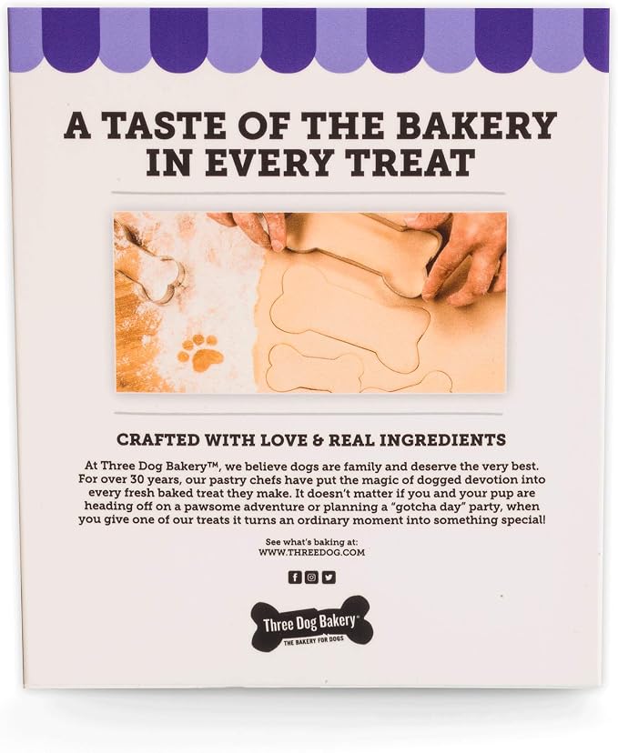 Three Dog Bakery Lick'n Crunch Sandwich Cookies Premium Dog Treats with No Artificial Flavors, Golden Vanilla Flavor, 13 Ounces (Pack of 2)