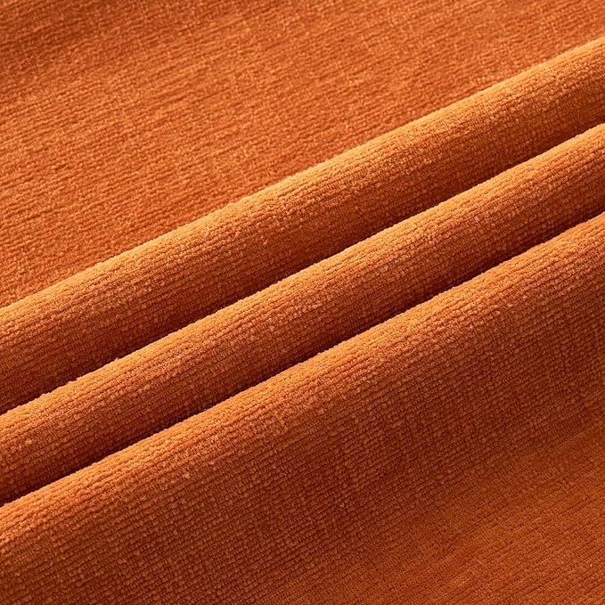 MIULEE Fall Orange Chenille Couch Throw Pillow Covers, 20x20 | Set of 2, Soft Farmhouse Modern Home Decor, Decorative Pillowcases for Sofa Living Room Bed