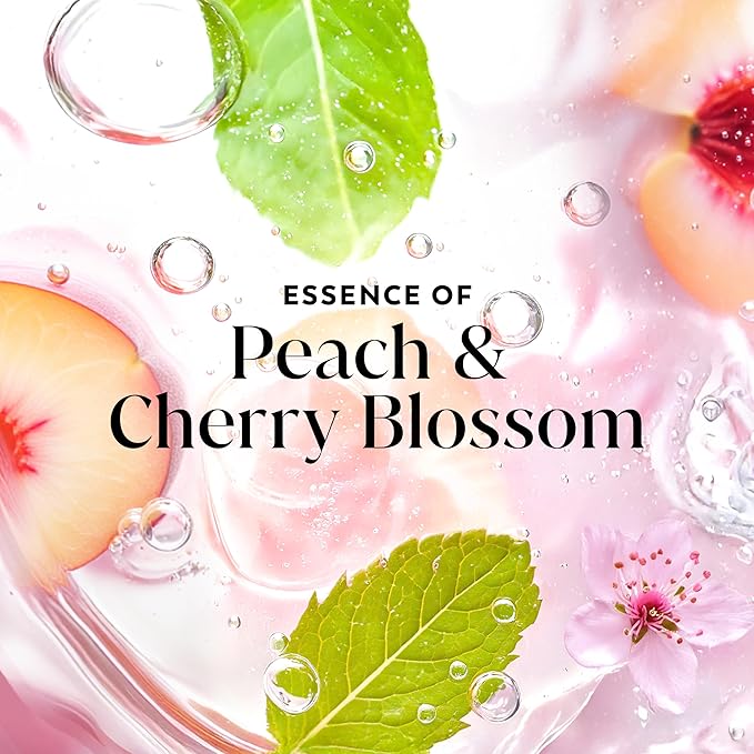 Olay Body Wash for Women, Fresh Radiance, 24/7 Skin-Loving Freshness, Visibly Radiant, Plant Based Cleansers, Vitamin B3 & Antioxidant Blend, For All Skin Types, Peach & Cherry Blossom Scent, 22 fl oz