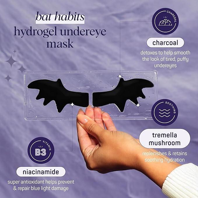 SpaLife Beauty Halloween Hydrogel Under Eye Patches | Eye Patches for Dark Circles | Halloween Gifts for Women | Cooling Undereye Patches for Puffy Eyes with Niacinamide, Charcoal & Tremella | 8 Pairs