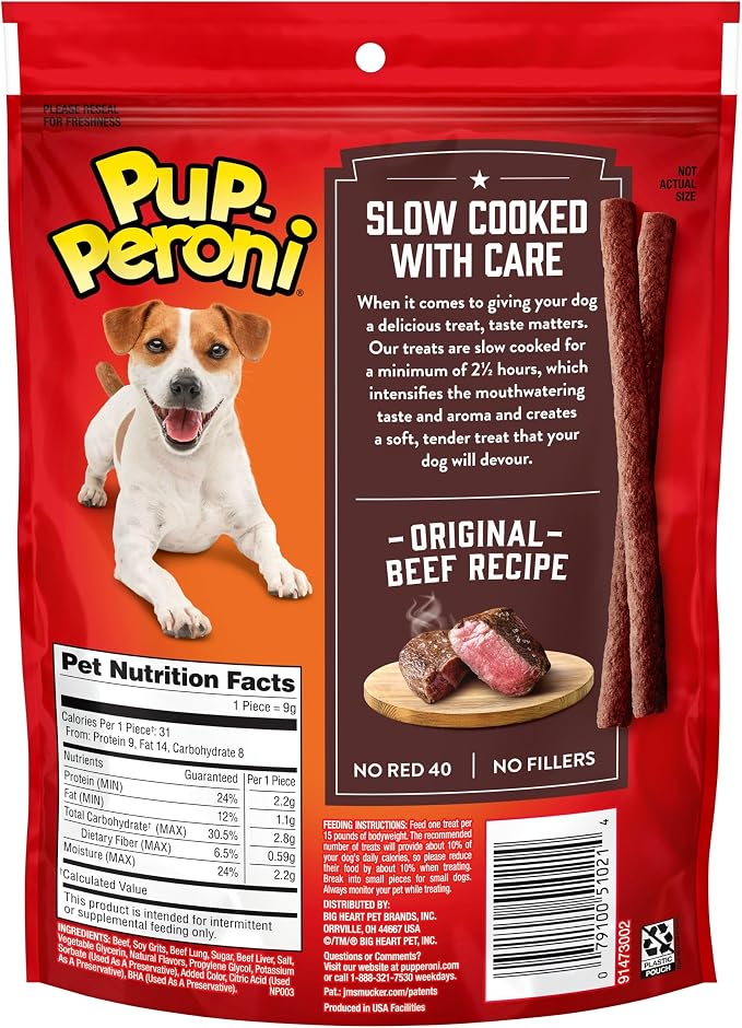 Pup-Peroni Original Beef Recipe Dog Treats, 5.6 Oz. Bag, (Pack of 8)