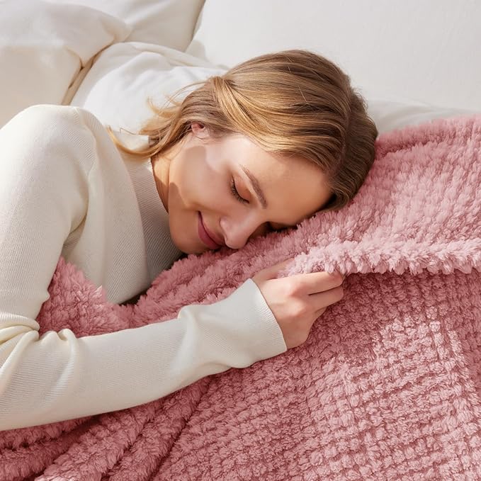 Whale Flotilla Soft Fleece King Size Bed Blanket, Pink | 90x104 Inch, Suitable for Bed, Fluffy Fuzzy Jacquard Blankets for All Season, Lightweight and Cozy