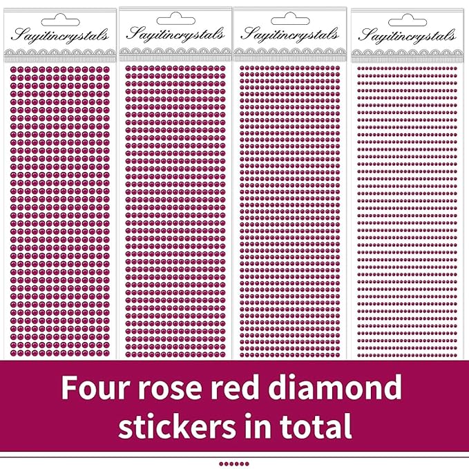 3090PCS Face Gems Eye Jewels Rhinestones Crystals Stickers 3/4/5/6mm with Rose Rhinestones Stickers for Body, Stick on Jewels Makeup Glue for Face Eye Hair Nails Make up and Craft Decor