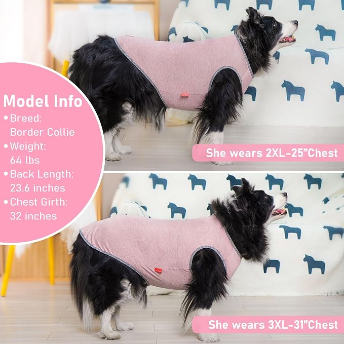 KYEESE 2Pack Dog Shirt for Medium Dogs Sun Protection Tank Top for Summer | Reflective for Safety, Lightweight & Breathable, Shedding Control, Skin-Friendly for Sensitive Dogs, Easy On/Off, Quick Dry
