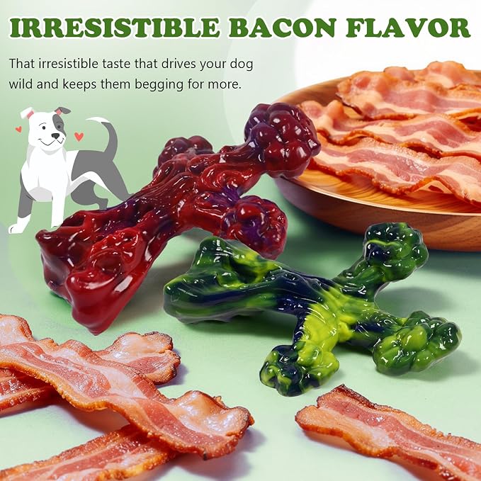 2Pack TreeBone Indestructible Dog Chew Toys for Aggressive Chewers
