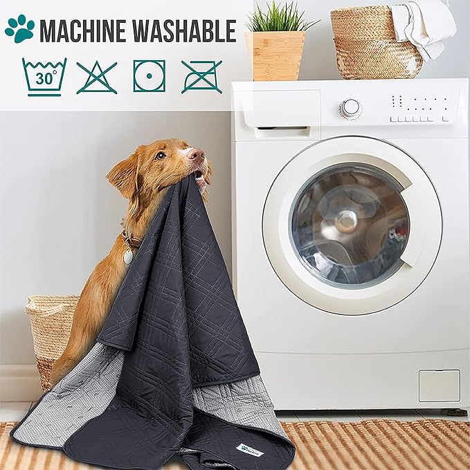 PetAmi Waterproof Couch Cover for Dog Non-Slip Bed Sofa Blanket, 68x82 Gray | Leakproof Furniture Protector for Pet Cat, Machine Washable Pee Proof Mat for Chair Car Seat, Durable & Anti Slip Backing