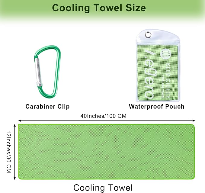 Aegero 4 Pack Cooling Towel (40"x12"), Cooling Neck Wraps,Soft Breathable Chilly Towel, IceTowel, Microfiber Towels for Yoga, Sport, RunninGym, Camping, Fitness, Workout & More Activities(Multicolor3)