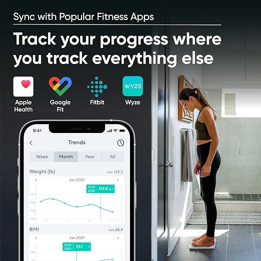 WYZE Scale S for Body Weight, Body Fat Monitor, Digital Bathroom Scale, Body Composition Analyer, Baby/Pet Mode, Wireless, Bluetooth, 400 lb Black&White