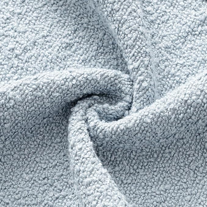 MIULEE Textured Boucle Lumbar Pillow Cover for Bed 14x36 Light Blue | Pack of 1 Textured Neutral Couch Throw Pillow Cover, Accent Solid Long Body Pillowcase, Sofa Living Room Home Decor