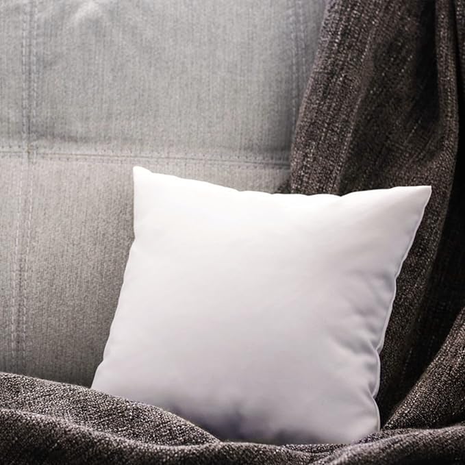 GOLD TEXTILES White Throw Pillows Insert (Pack of 4) - 18 x 18 Inches Polyester Sham Stuffer Throw Pillow - Lightweight Square Indoor Decorative Pillows - Bed and Cushion Couch Pillows