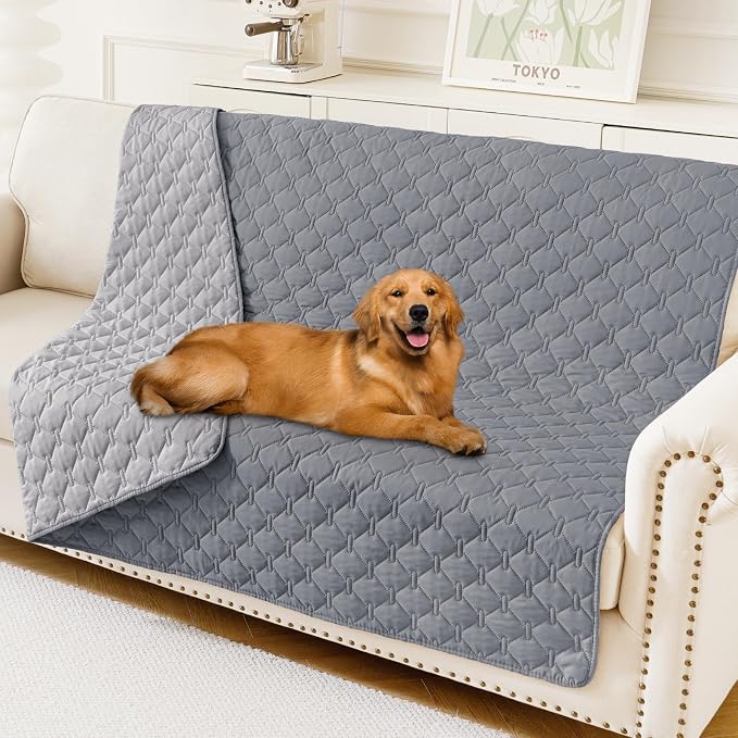 Smiry Waterproof Dog Bed Cover Blanket, Reversible Pet Blanket | Soft Reversible, Washable Leakproof Cats Dogs Couch Cover for Sofa, Couch, Furniture (68x82 Inch)