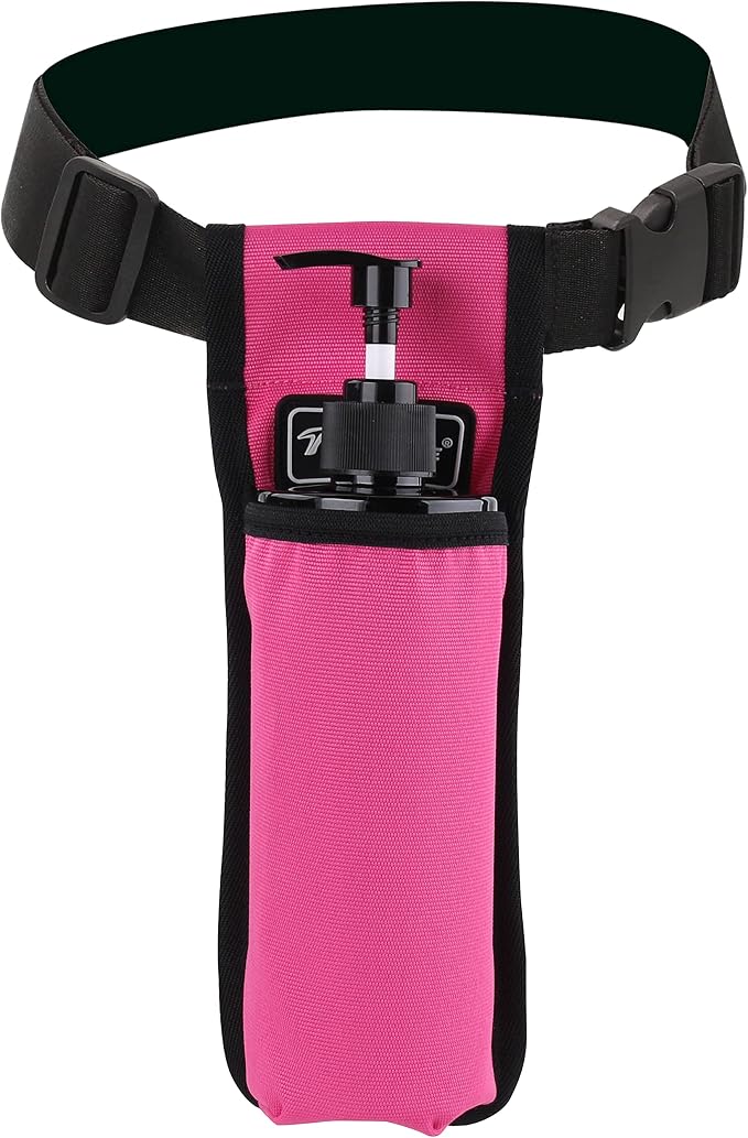Massage Oil Holster Bottle Bag - Lotion Holster for Massage Therapists (1kd9D-Rose Red)