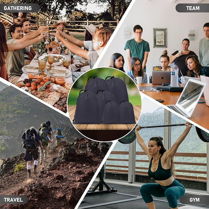 iMucci Upgrade Drawstring Bag Sack Nylon Bag Ditty Bag for Gym Traveling, Hiking, Yoga, Shopping