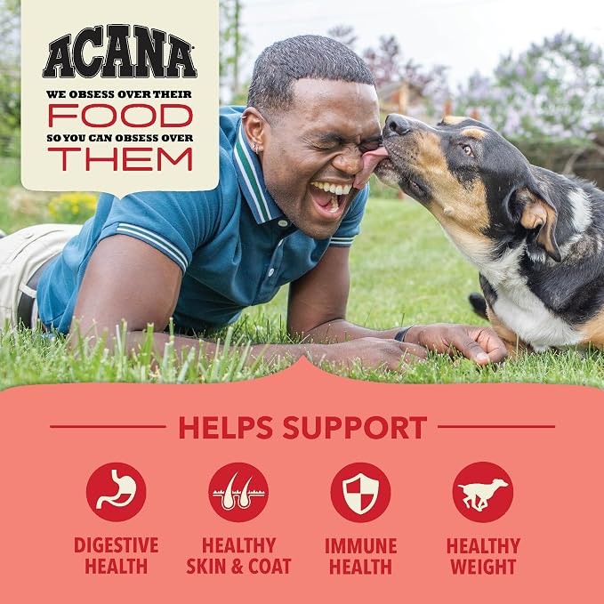 ACANA Wholesome Grains Dry Dog Food Red Meat & Grains 4lb Bag | Gluten Free, High Protein, Made in the USA, Includes Probiotics, Omega-3 Fatty Acids, Global Quality Ingredients