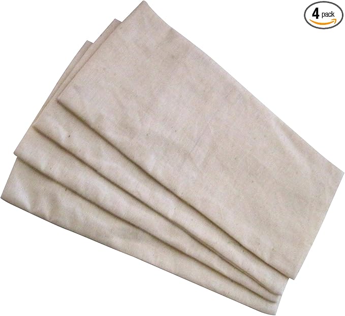Eye Pillow Cover Pack of (4) - 4.5 x 9 - Soft Cotton Washable - fits Most Eye Pillows - Yoga Massage Meditation spa - USA Made - Bulk - Beige Natural