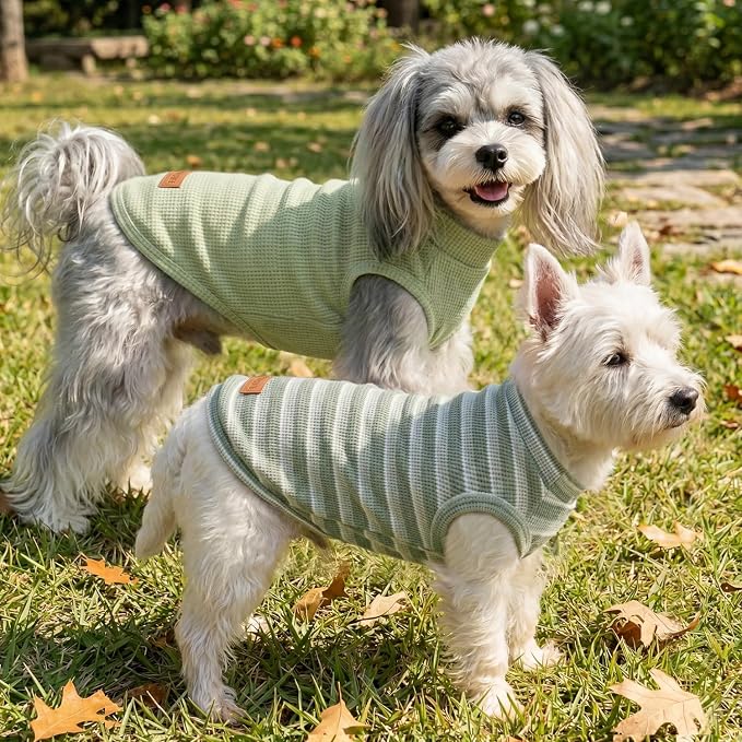 3Pack Dog Shirts Lightweight Waffle Dog Shirt for Small Dogs Sleeveless Dog Shirt for Small Medium Boy Girl Dogs Cozy & Breathable Pet Vest