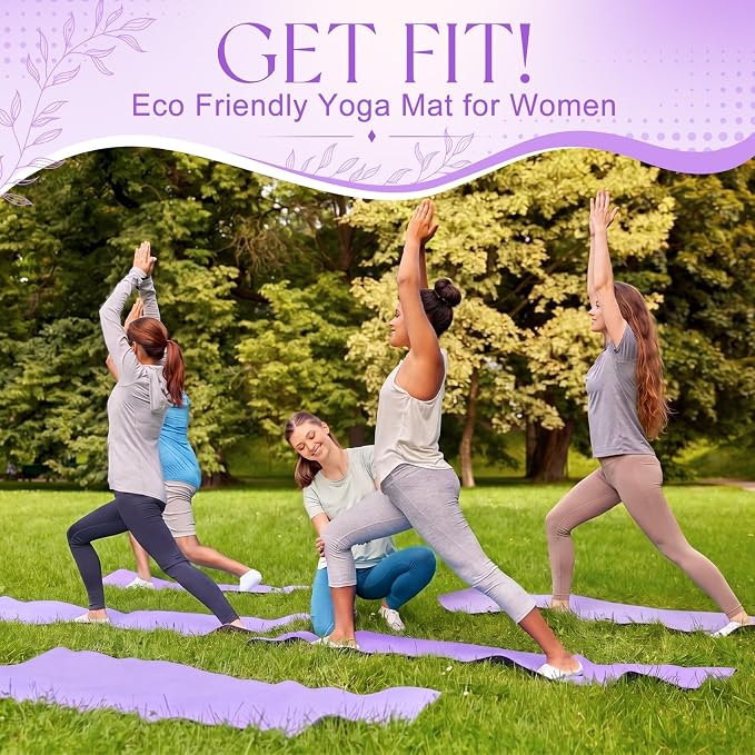 3 mm Thin Yoga Mats Bulk, Lightweight PVC Exercise Mats Non Slip Workout Fitness Pads for Yoga Pilates Stretching Classes Gym Home Studio, Easy to Clean