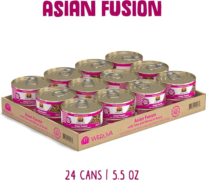 Weruva Classic Cat Food, Asian Fusion with Tuna and Shirasu in Gravy, 5.5oz Can, Pack of 24