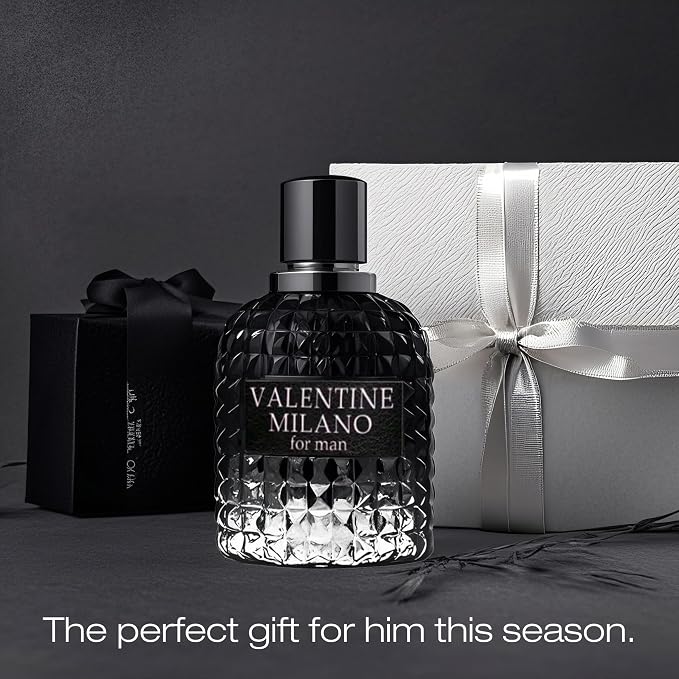 A CENTER Men's Cologne Gift Set Include Valentine Milano,Valentine,Choco Musk & Valuable Paris - 3.4 Fl Oz Each | Vanilla Bourbon, Leather & Amber Floral Fragrance | Luxury Eau de Toilette