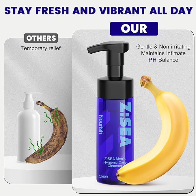 Men’s Intimate Wash 150mL - pH Balanced Male Genital Cleanser for Odor Control, Helps Soothe Discomfort | Gentle Daily Use for Sensitive Skin