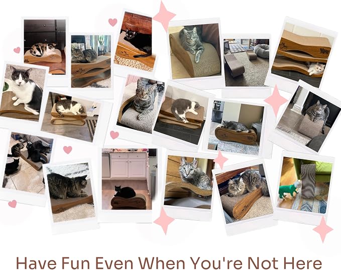 Cat Scratcher Set Cardboard Lounge Bed Scratch Pad for Indoor Cats Kittens | Reversible Durable Cardboard|Satisfies Cat Scratching Instinct|Protects Furniture|Indoor Cats & Kittens|Stackable Space Saver