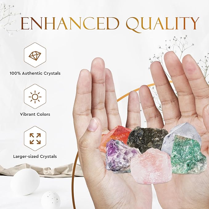 Wyspell Cancer Crystal Set - 6 Raw Cancer Crystals and Healing Stones - Cancer Zodiac Gifts for Women - Cancer Healing Gifts - Birthday Gifts for Women - Astrology Gifts for Women - Zodiac Crystal Set