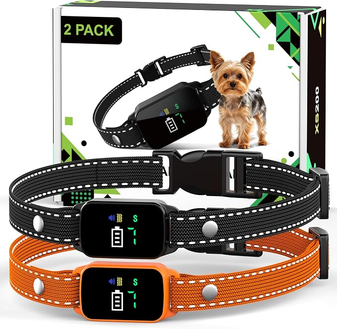 Bark Collar for Dogs, 2Pack Small Anti Barking Collar, Training Bark Collar