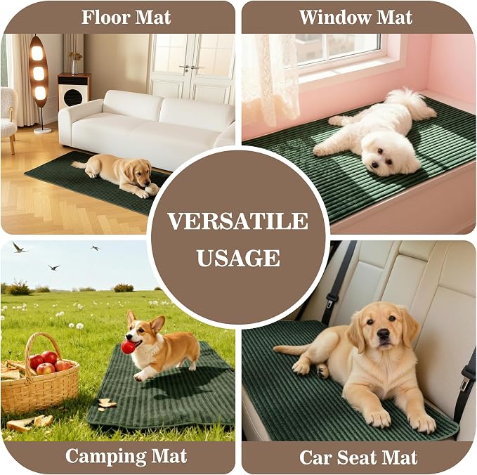 MYSKY HOME 100% Waterproof Couch Cover, Couch Covers for Dogs Washable, Non Slip Couch Covers for 2 Cushion Sofa Pet Friendly, Sofa Covers SlipcoversProtector Dog Bed Cover, Moss Green, 35"x63"
