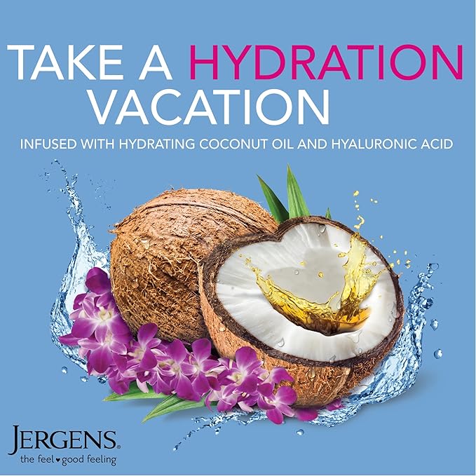 Jergens Wet Skin Body Lotion with Coconut Oil, In Shower Lotion for Dry Skin, Fast-Absorbing, Non-Sticky, Dermatologist Tested, 10 Ounce (Pack of 4)