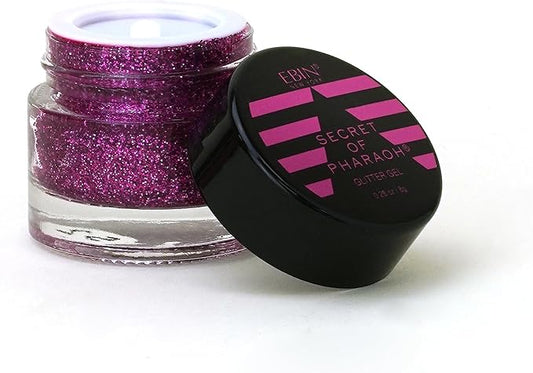 Dazzle and Delight: Secret of Pharaoh Glitter Gel for Hair, Body and Face - Magenta Romance | 6 Vibrant Colors, Long Lasting Sparkles, Ideal for Parties, and Festival Look, Glammarous Effect