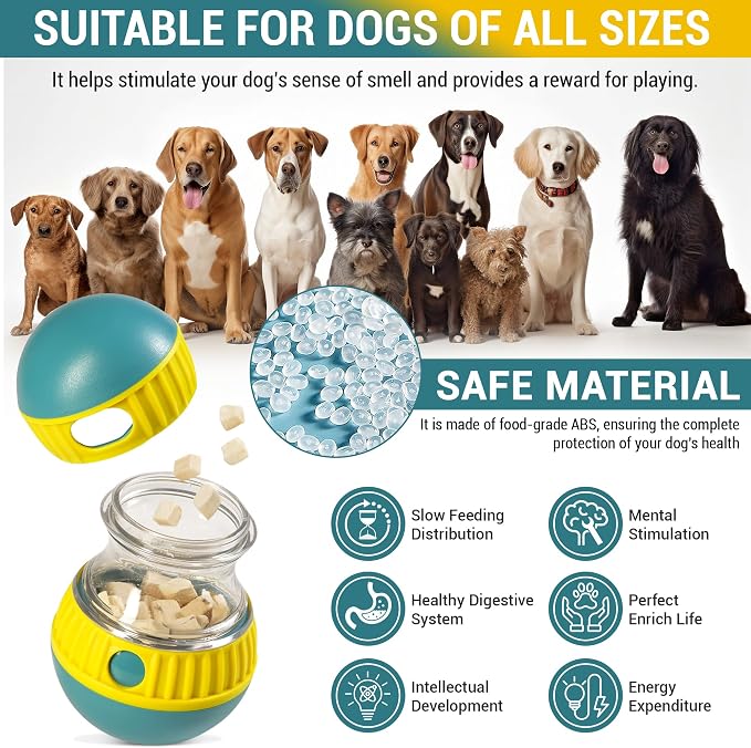 Interactive Dog Puzzle Toy – Treat Dispenser Enrichment Toy for Mental Stimulation – Fun Chew Toy for Small & Medium Dogs – Boredom Relief Training Game