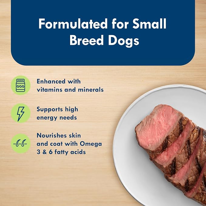 Blue Buffalo Delights Filet Mignon Small Breed Wet Dog Food, 3.5 oz, 12 ct | Grain-Free, Real Beef First, in Hearty Gravy, No Corn, Wheat, or Soy