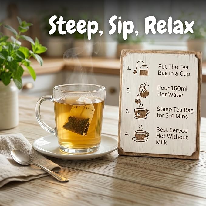 Goodwyn Assorted Herbal Tea Sampler, 20 Tea Bags, 4 Varieties - Chamomile, Spearmint, Hibiscus & Turmeric Blend | Caffeine Free | Plastic Free Bags