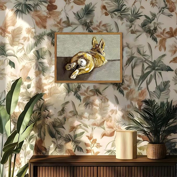 Framed Vintage Easter Bunny Wall Art, Cute Rabbit Pictures Wall Decor, Rustic Farmhouse Animal Paintings Canvas Prints Cottagecore Home Decor for Living Room Nursery Bedroom 16x24 inch
