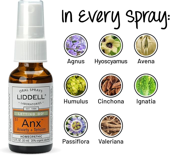 Liddell Letting Go - Homeopathic Remedies - Oral Spray for Symptoms of Anxiousness, Stress and Restlessness - Natural Calm Spray - 1.0 fl. Oz.