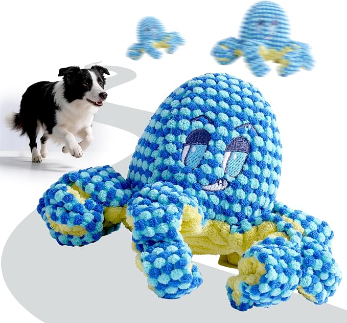 Interactive Dog Toy, Durable Bouncing Plush Octopus to Keep Dogs Busy