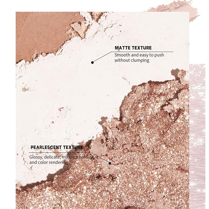 9 Colors Milk Tea Glitter Eyeshadow Palette, Matte Nude Neutral Brown Blendable Shades, Bronzer Champange Gorgeous Pearls Powder Eyeshadow, Sparkling Shimmer Daily Bright Diamond Makeup #01