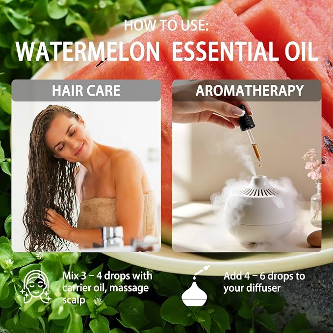 Watermelon Essential Oil - Watermelon Oil for Diffuser, 16 Fl Oz(480ml) | Candle Making, Soap Making, aroma, Strong Scent, Pure, Natural, Home Fragrance, Massage, Large Bottle