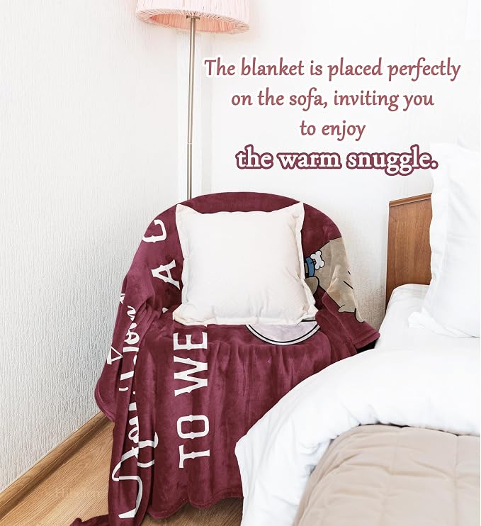 Get Well Gifts for Women/Men After Surgery Red Blanket 50"x60" | Feel Better/Get Well Soon Gifts for Women, Surgery Recovery Gift for Men, at Least You Dont Have to Wear A Cone