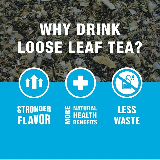 Tiesta Tea - Coconut Breeze, Loose Leaf, Soft Coconut Oolong Tea, Medium Caffeinated Oolong Blend, Make Hot or Iced Up to 140-200 Cups, 16oz Resealable Bulk Pouch