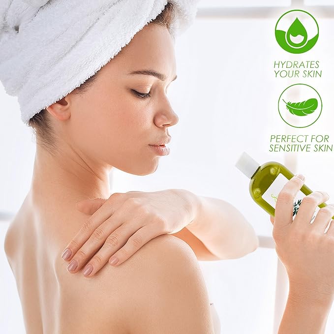 Soapeauty Hemp Seed Oil Unrefined Cold Pressed USDA Certified Organic | Massage & Body Oil | for Skin, Face, Hair, and Soap Making | Carrier for Essential Oils | Rich in Omega Fatty Acids - 32 Fl Oz
