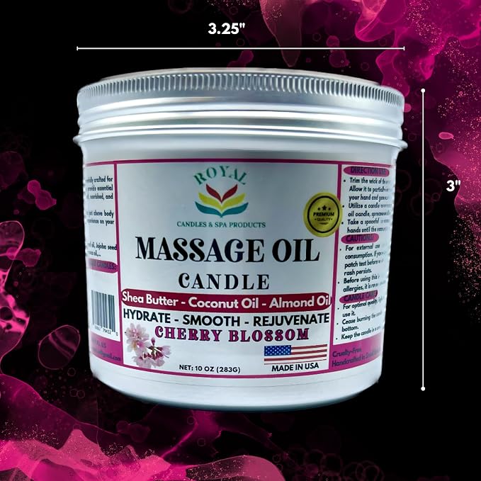 Massage Oil Candle - Cherry Blossom, 10 oz.