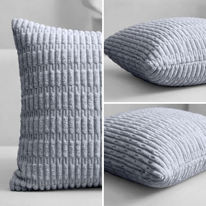 JMGBird Fall Decor Throw Pillows for Couch Pillows with Inserts Included | Decorative Throw Pillows Set of 2, 18x18 Inch Grey Corn Pattern - Square Pillows with Inserts for Indoor Home Decor