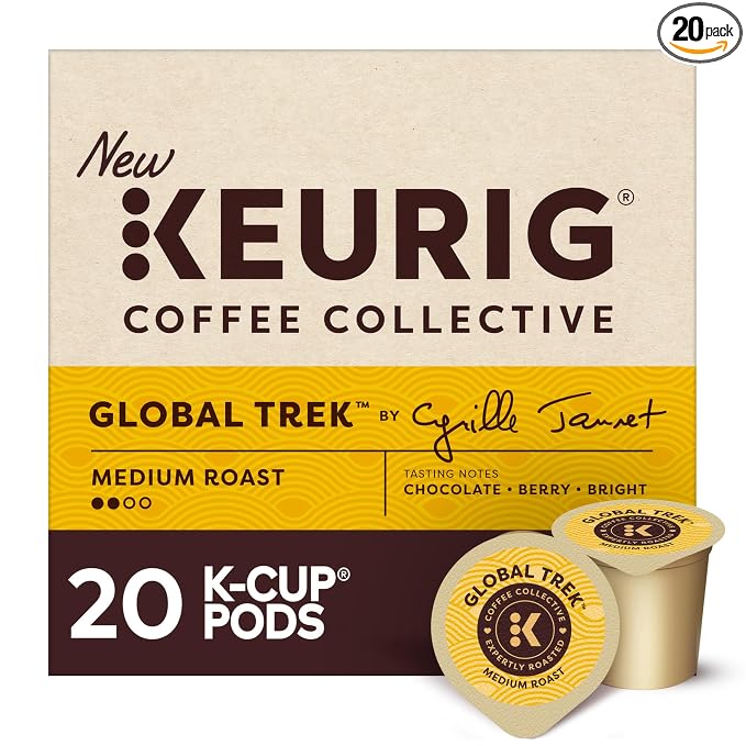 Keurig Coffee Collective, Global Trek by Cyrille Jannet, Medium Roast Coffee, Single Serve Keurig K-Cup Pods, 20 Count