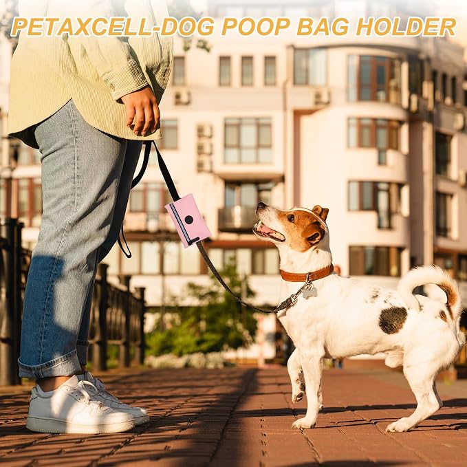 Dog Poop Bag Holder, Pet Waste Bag Dispenser Dog Treat Pouch with Zipper Oxford Cloth Portable Reusable Easy Cleanup(2Pcs, Gray/Navy Blue), Intended for Outdoor/Travel/Walking