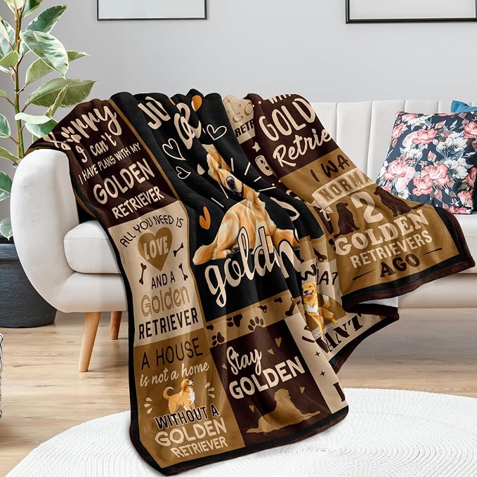 Golden Retriever Gifts for Women, Golden Retriever Blanket 50"x60" | Gifts for Golden Retriever Lovers/Mom/Owners, Golden Retriever Gifts/Decor for Adults/Girls/Teens/Her for Birthday/Christmas