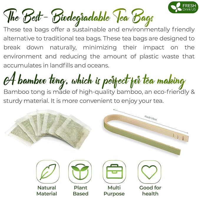 FreshDrinkUS, Pine Needle Tea Bags – 40 Tea Bags, Naturally Caffeine-Free, Refreshing Herbal Tea, Wild-Harvested Pine Leaves, Aromatic and Soothing – Non-GMO & Eco-Friendly Packaging