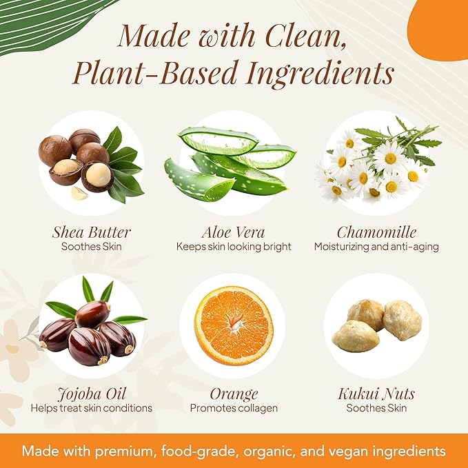 Saavy Naturals Moisturizing Body Wash for Sensitive Skin – Plant-Based & Pure with Coconut Oil, Shea Butter & Aloe Vera – Paraben-Free, Cruelty-Free – Sweet Orange – 8.5 fl oz, 1 pack
