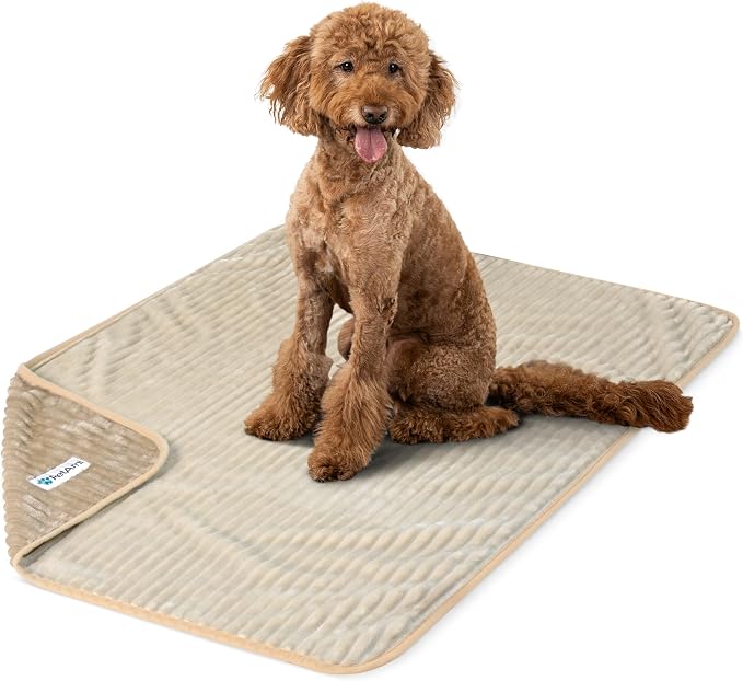 PetAmi Waterproof Dog Blanket, Leakproof Pet Blanket for Small Medium Large Cats, Soft Plush Reversible Sofa Couch Cover Protector, Washable Puppy Throw for Bed Crate, 40x60 in, Taupe Beige